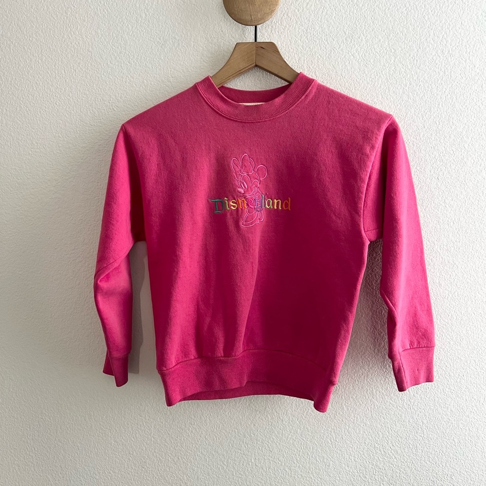 Vintage Disneyland Girls Minnie Mouse Embroidered Sweatshirt